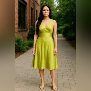 DONNA MORGAN APPLE GREEN SILK SLEEVELESS COCKTAIL Dress Women’s Size 12